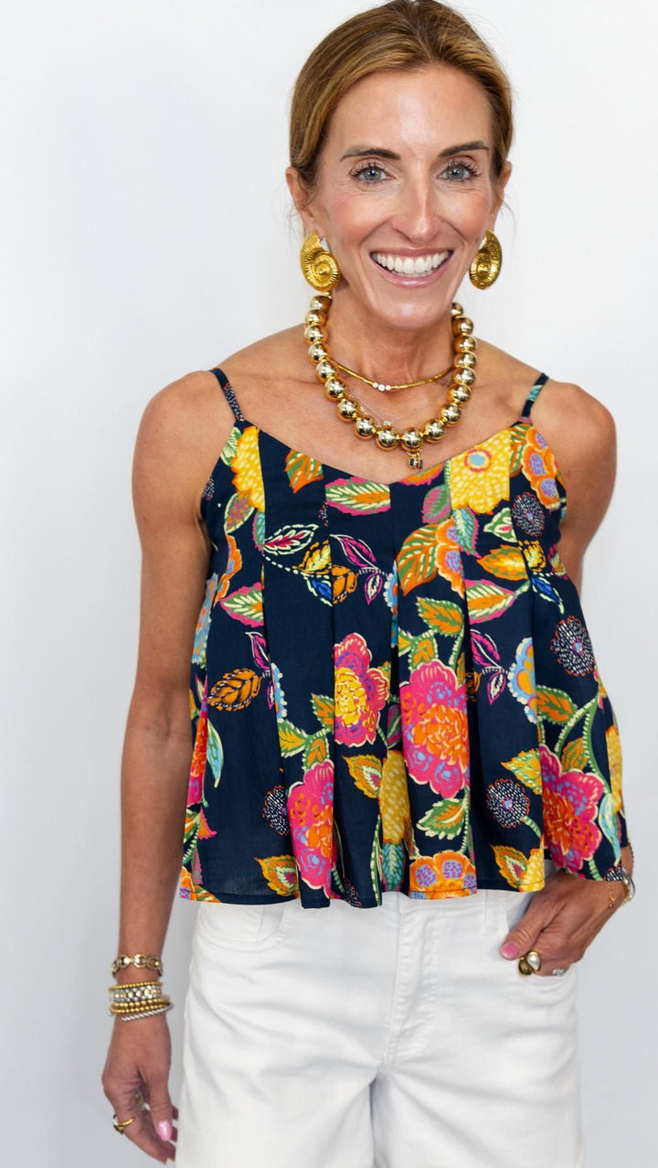 Floral Spaghetti Strap Tank Top