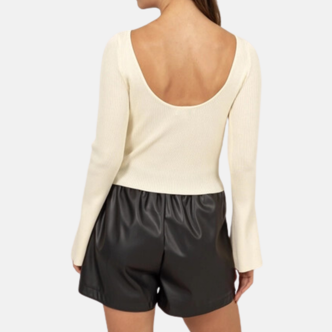 Open Back Knit Top