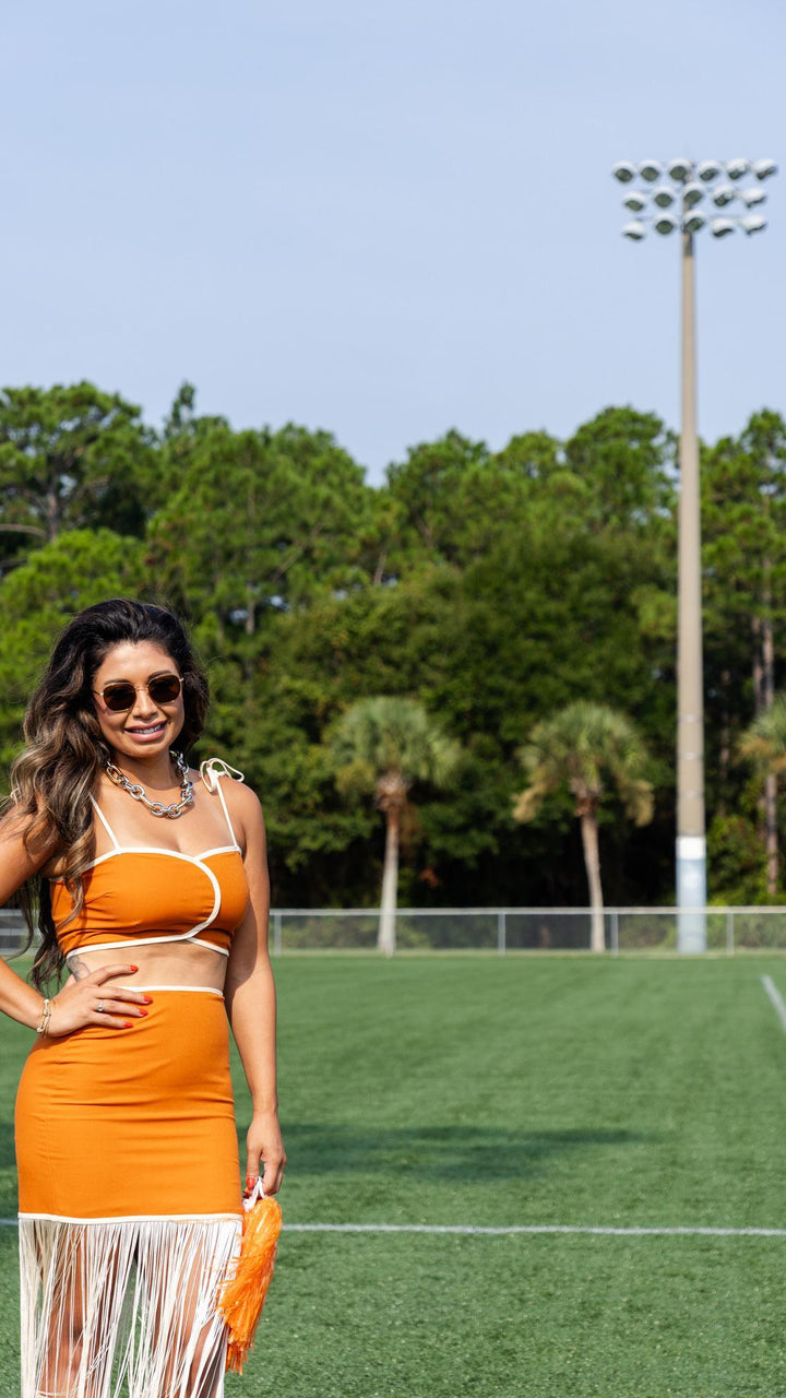 Burnt Orange Fringe Set