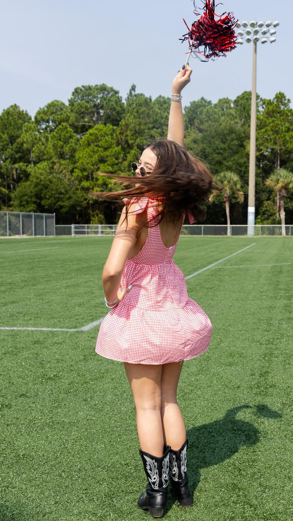 Gingham Tie Strap Dress