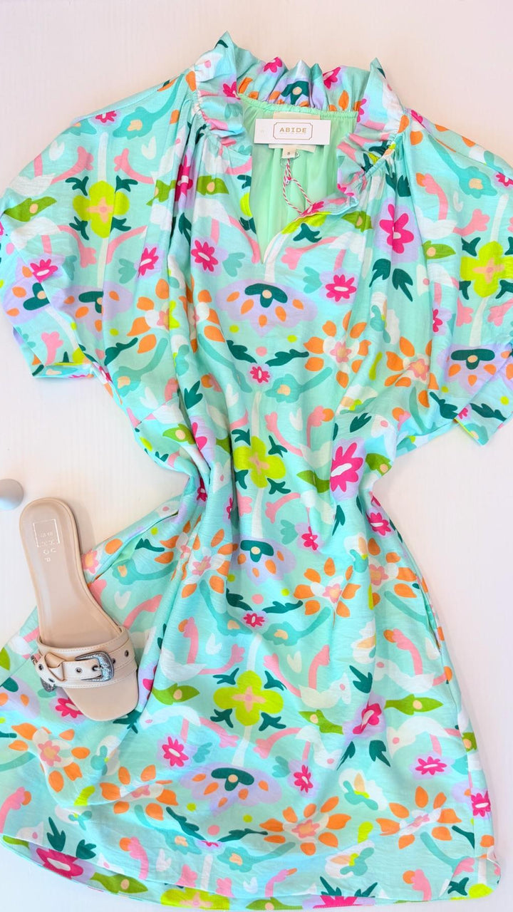 Abstract Floral Shift Dress