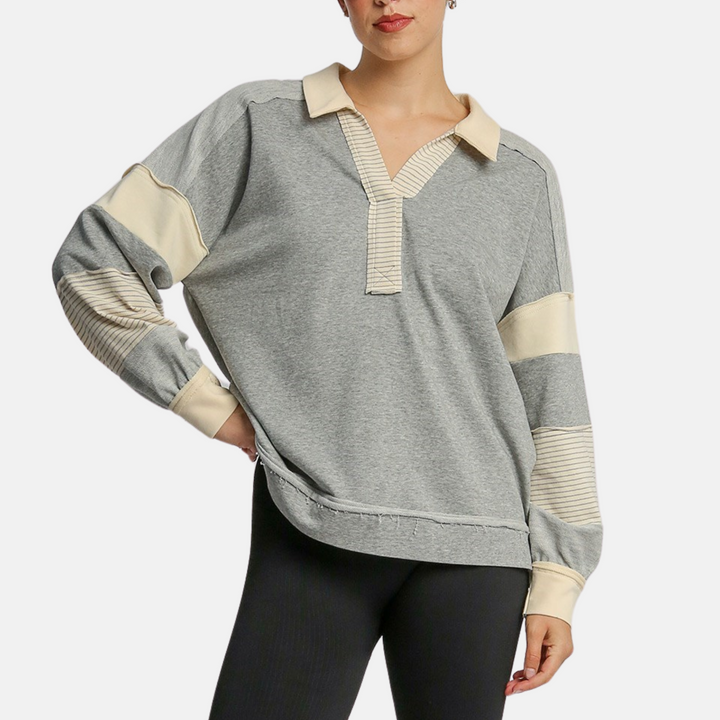 Grey French Terry Top