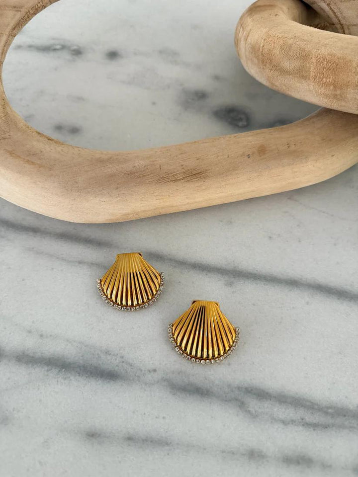 DIAMOND SEASHELL EARRINGS