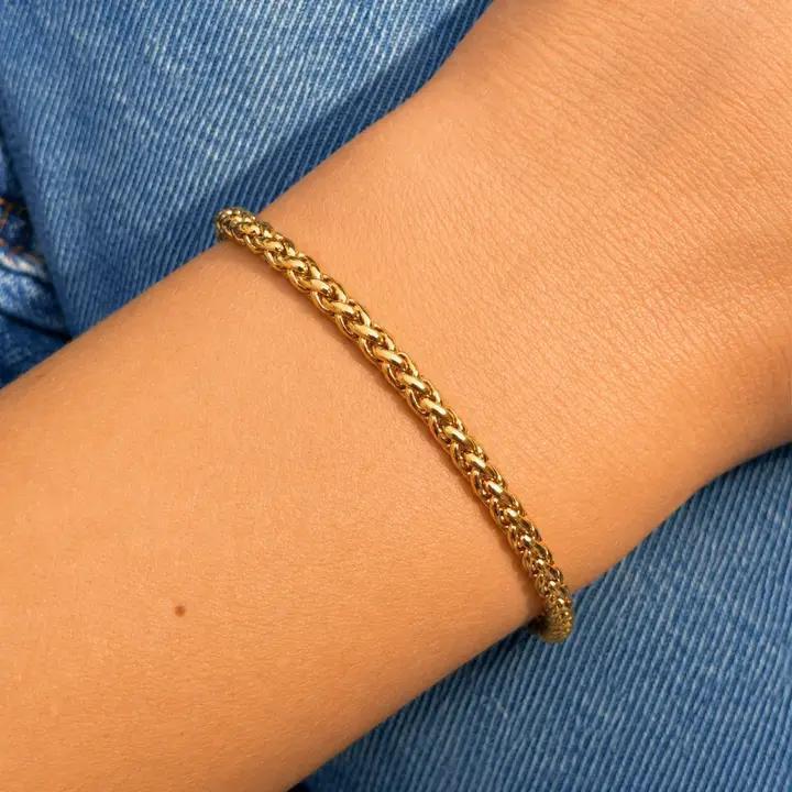 Gold 3mm Wheat Chain Bracelet - Abide Boutique