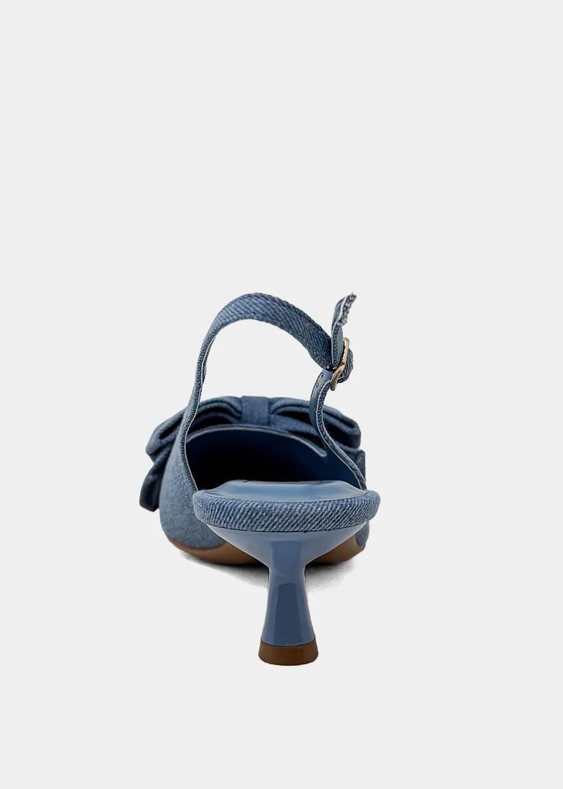 Denim Slingback Kitten Heel