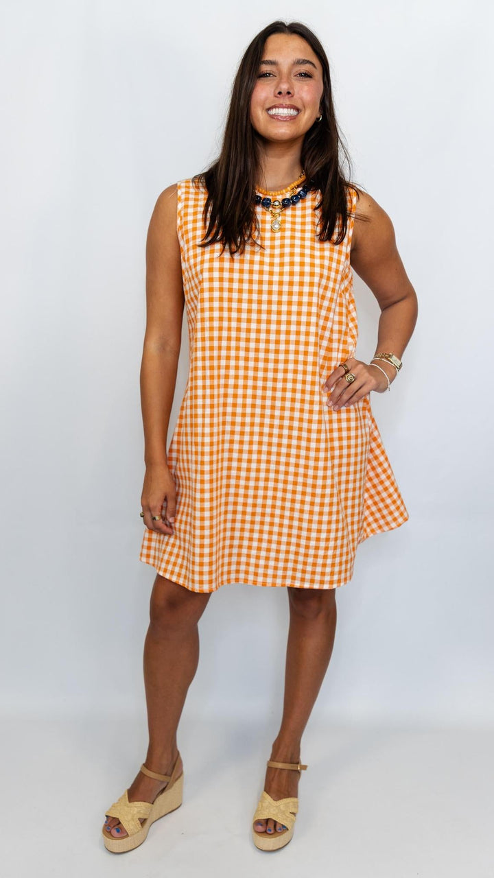 Sleeveless Gingham Dress