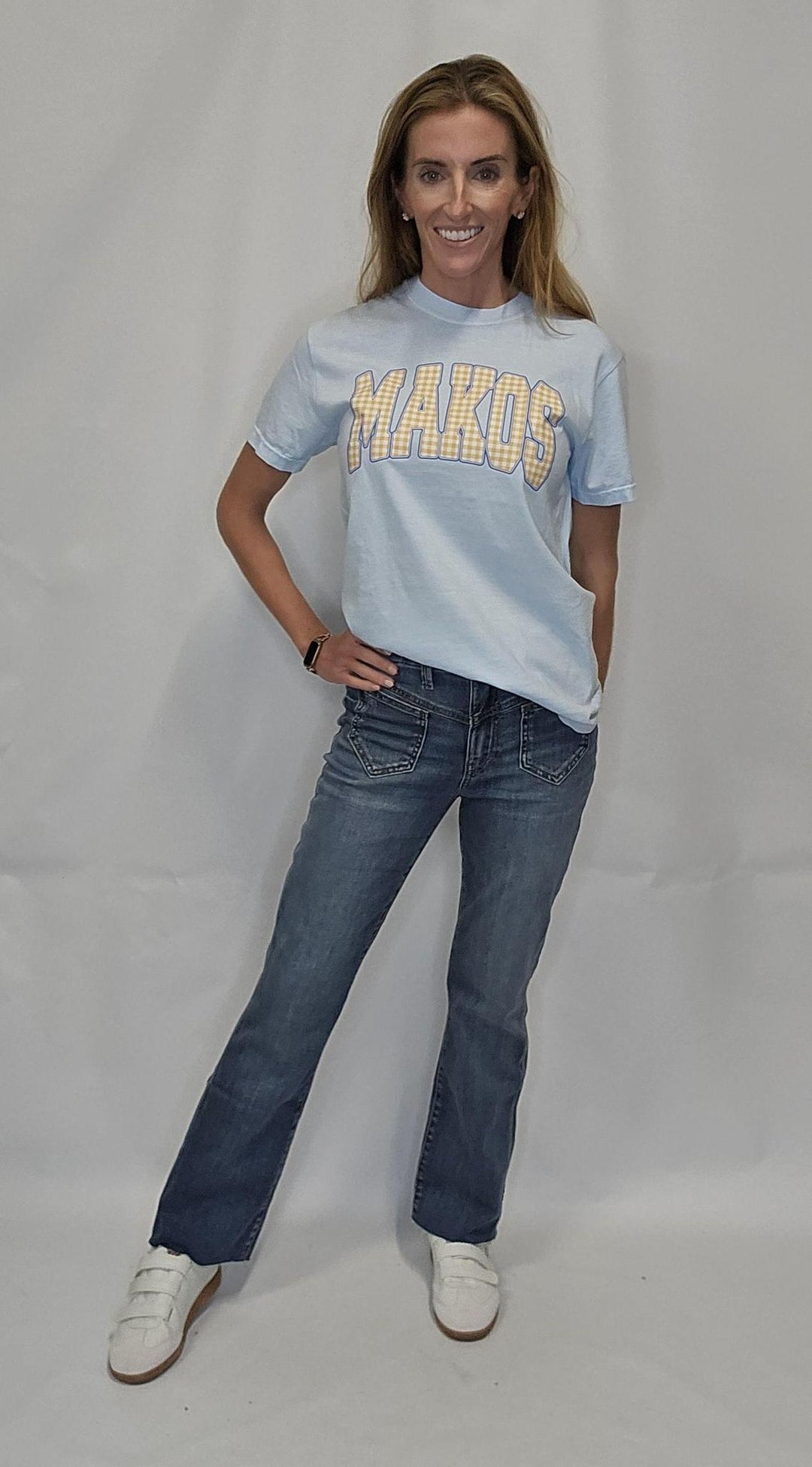 The Ruffled Rhino Gingham Makos Full Length Tee - view 3