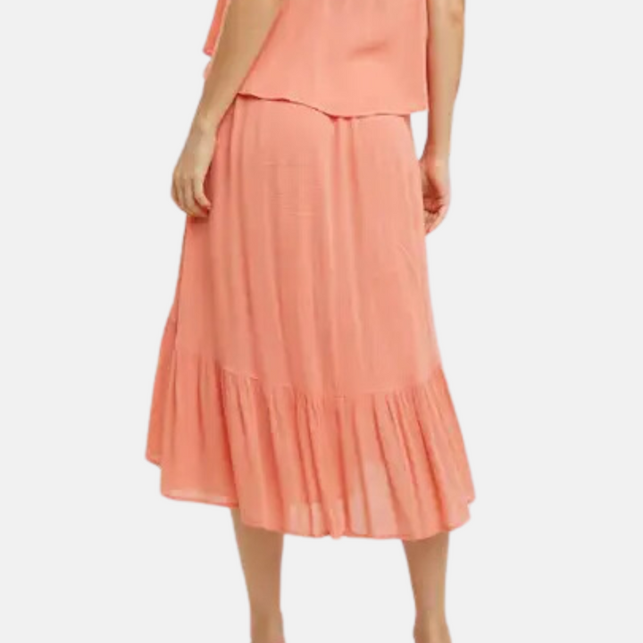 Ruffle Hem Midi Skirt