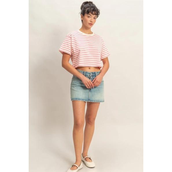 Striped Cropped Tee