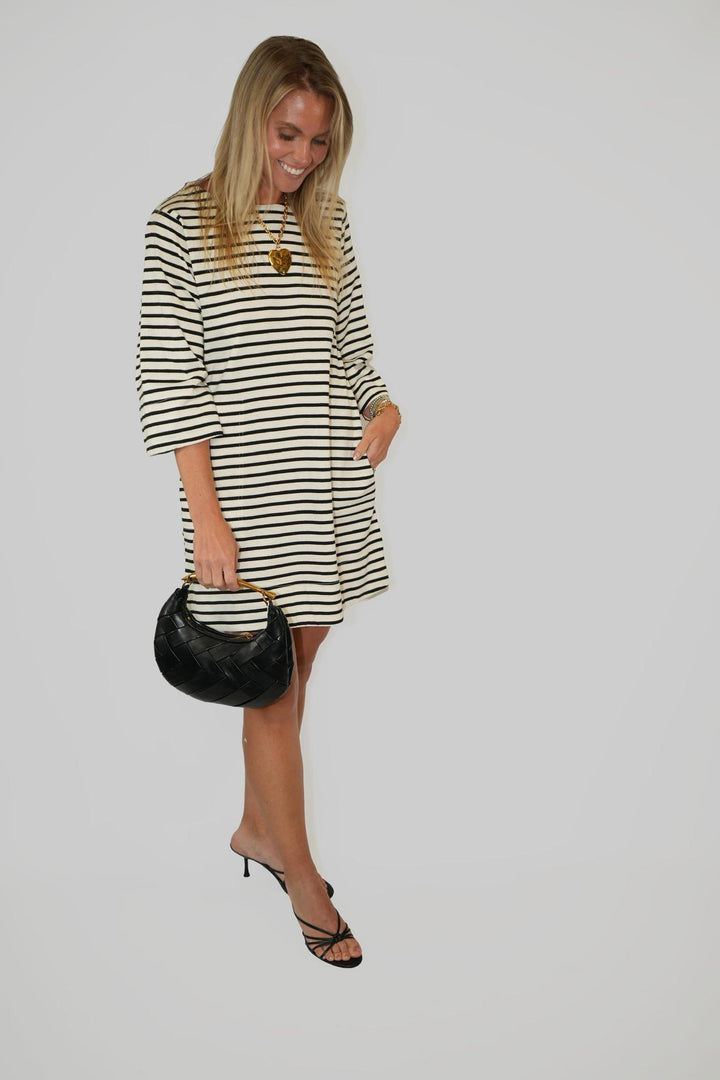 Striped Half-Sleeve Dress