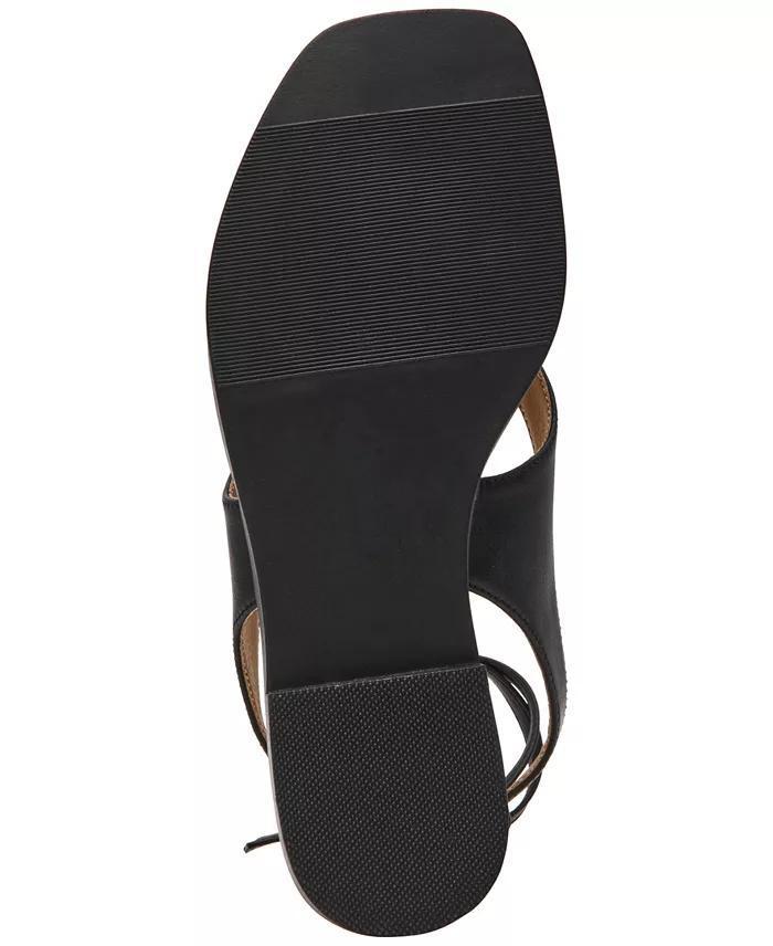 Wraparound Black Flat Sandals