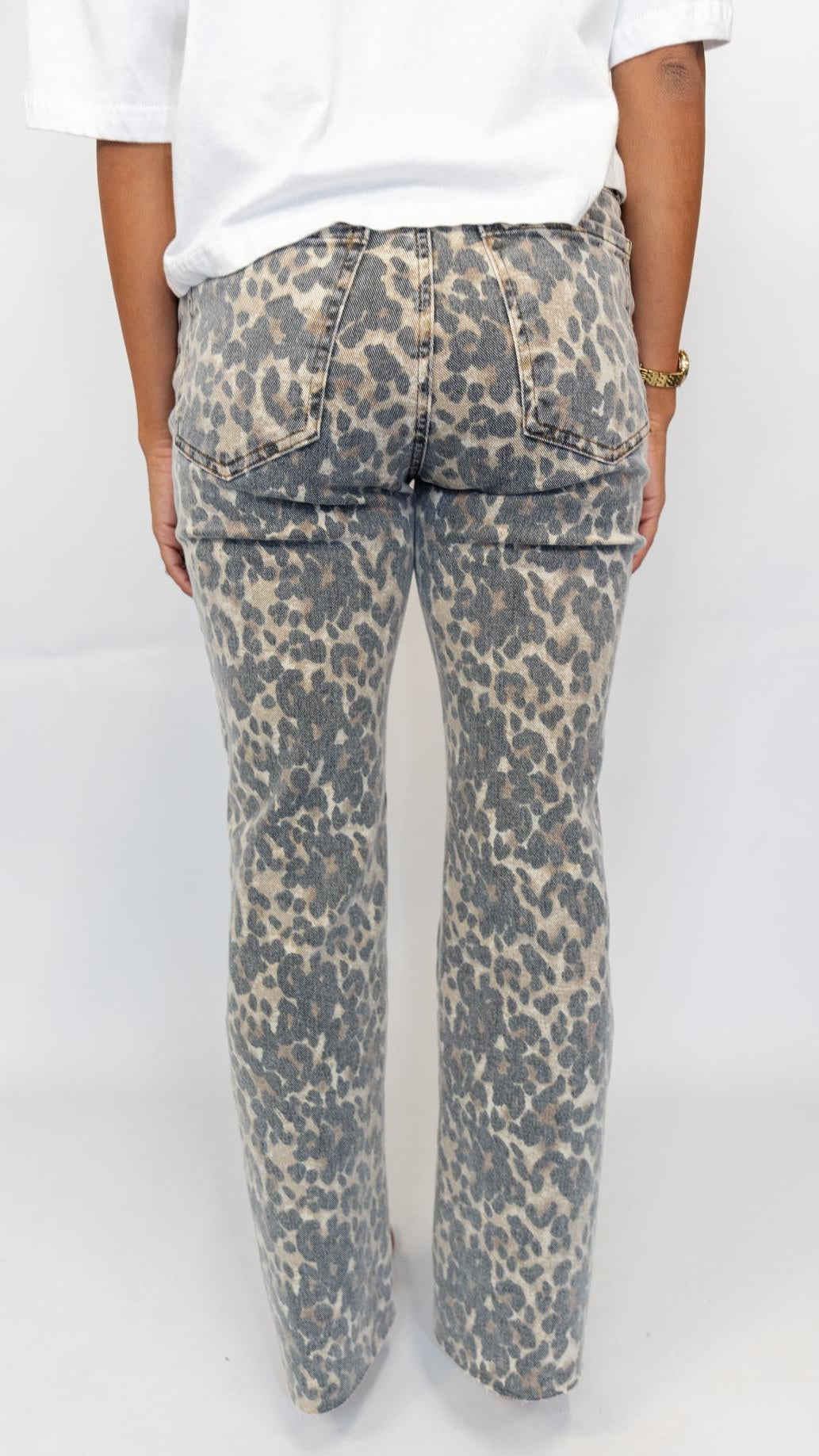 Kelsey High Rise Flare Leopard