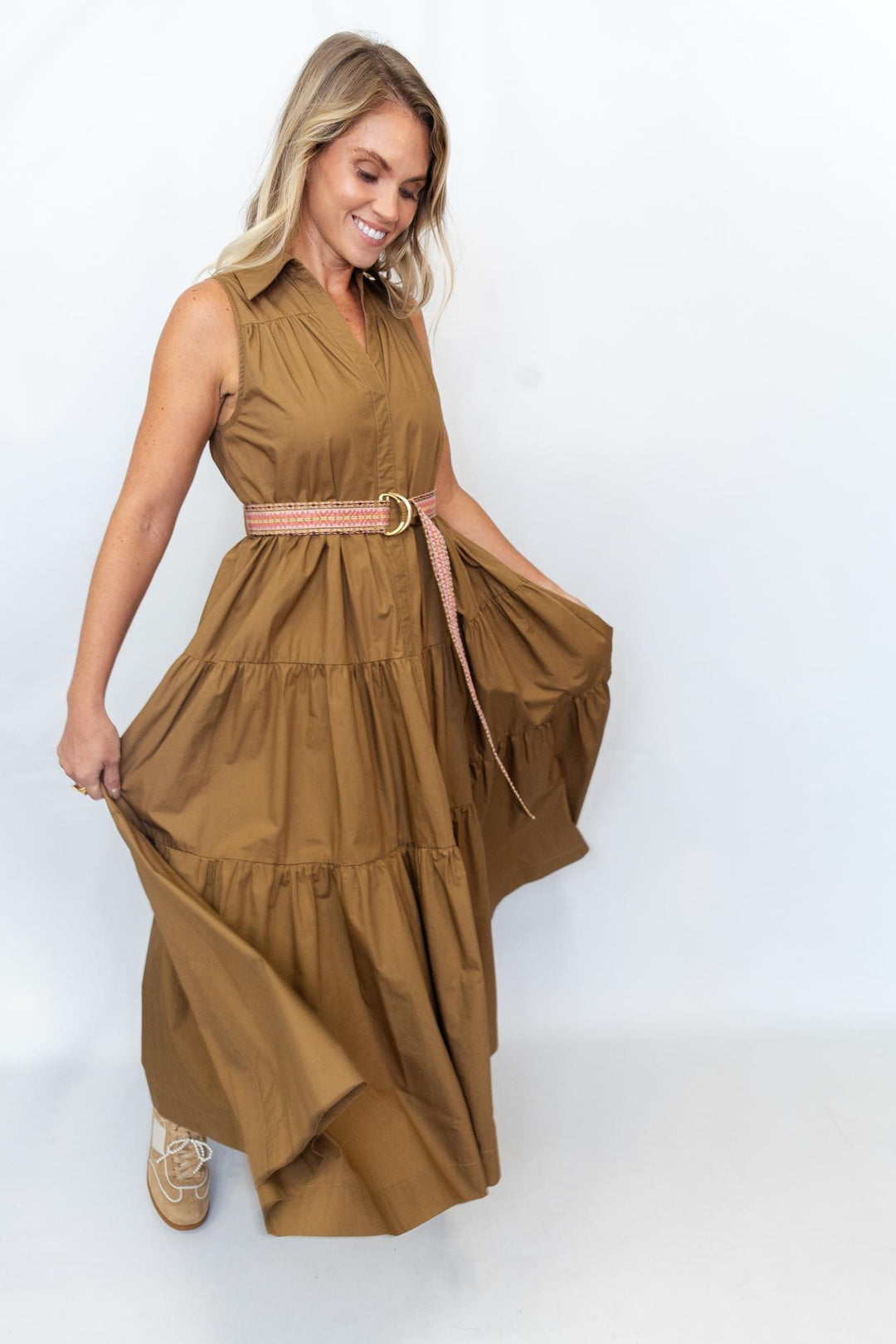 Tiered Dress Embroidered Belt