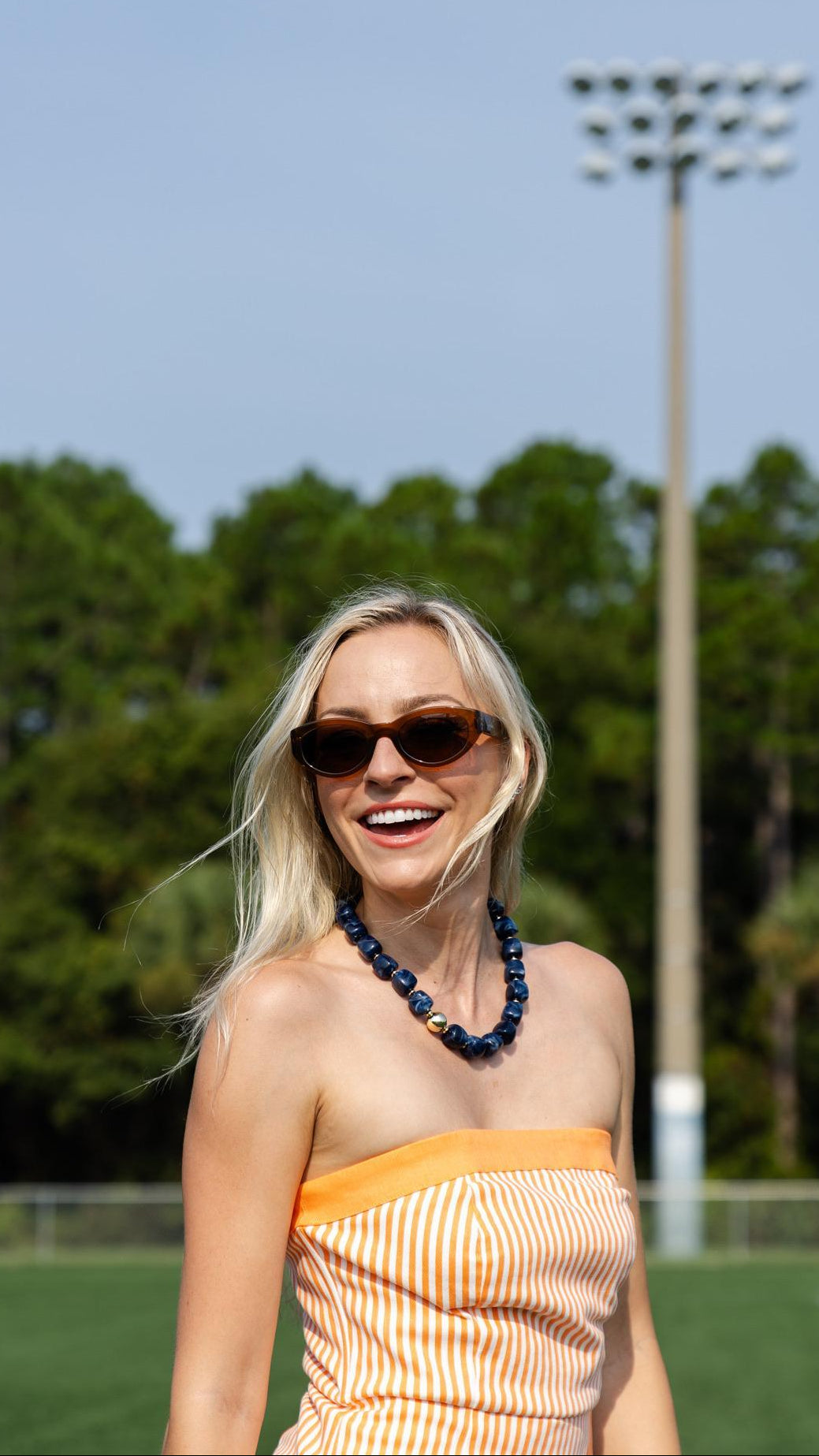 Denim Stripe Romper Wrap Skirt