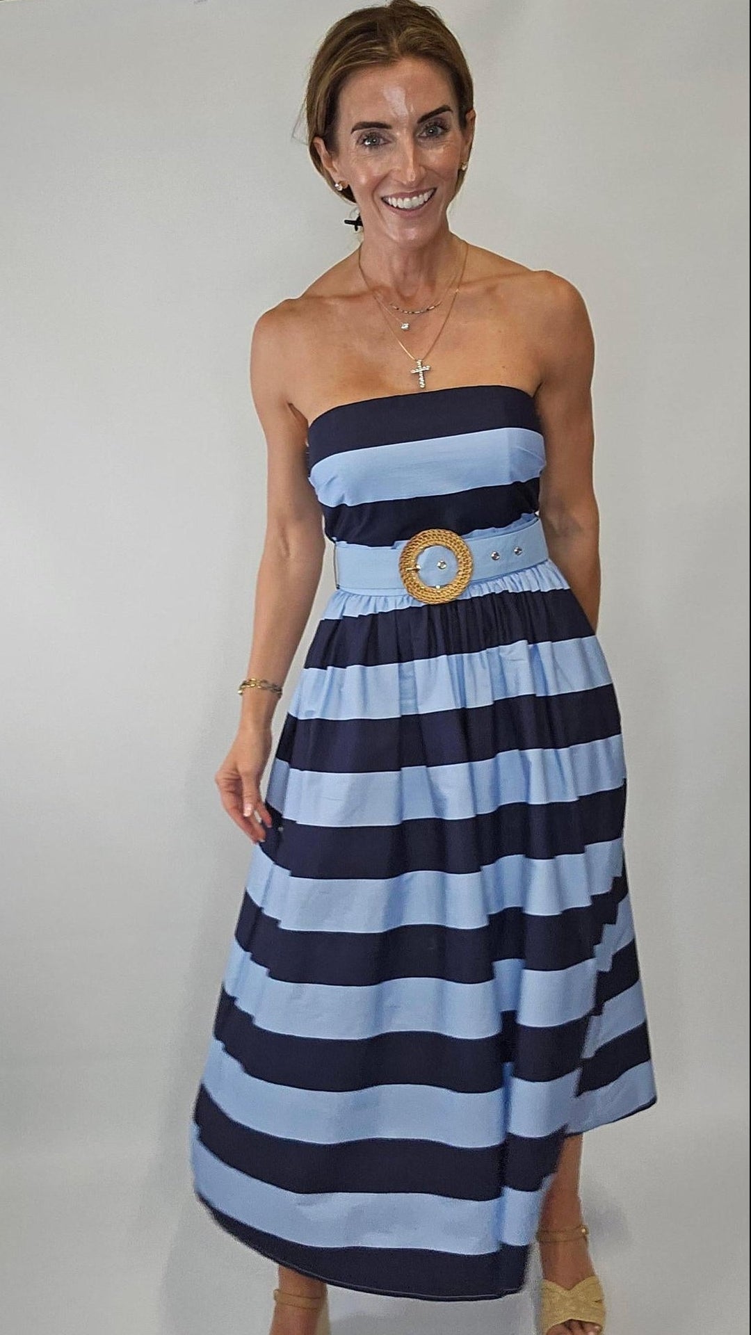 Striped Strapless Dress