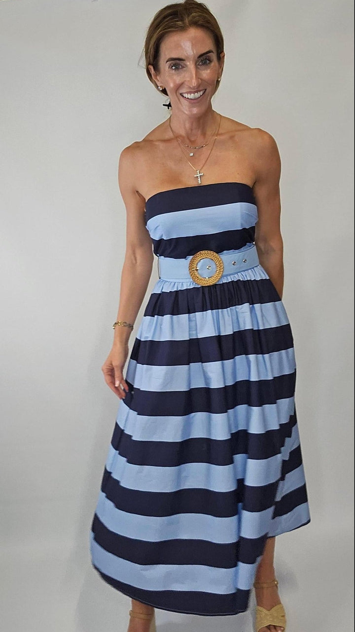 Striped Strapless Dress