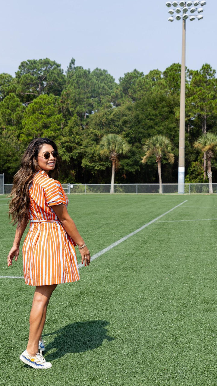 Short Sleeve Stripe Dress