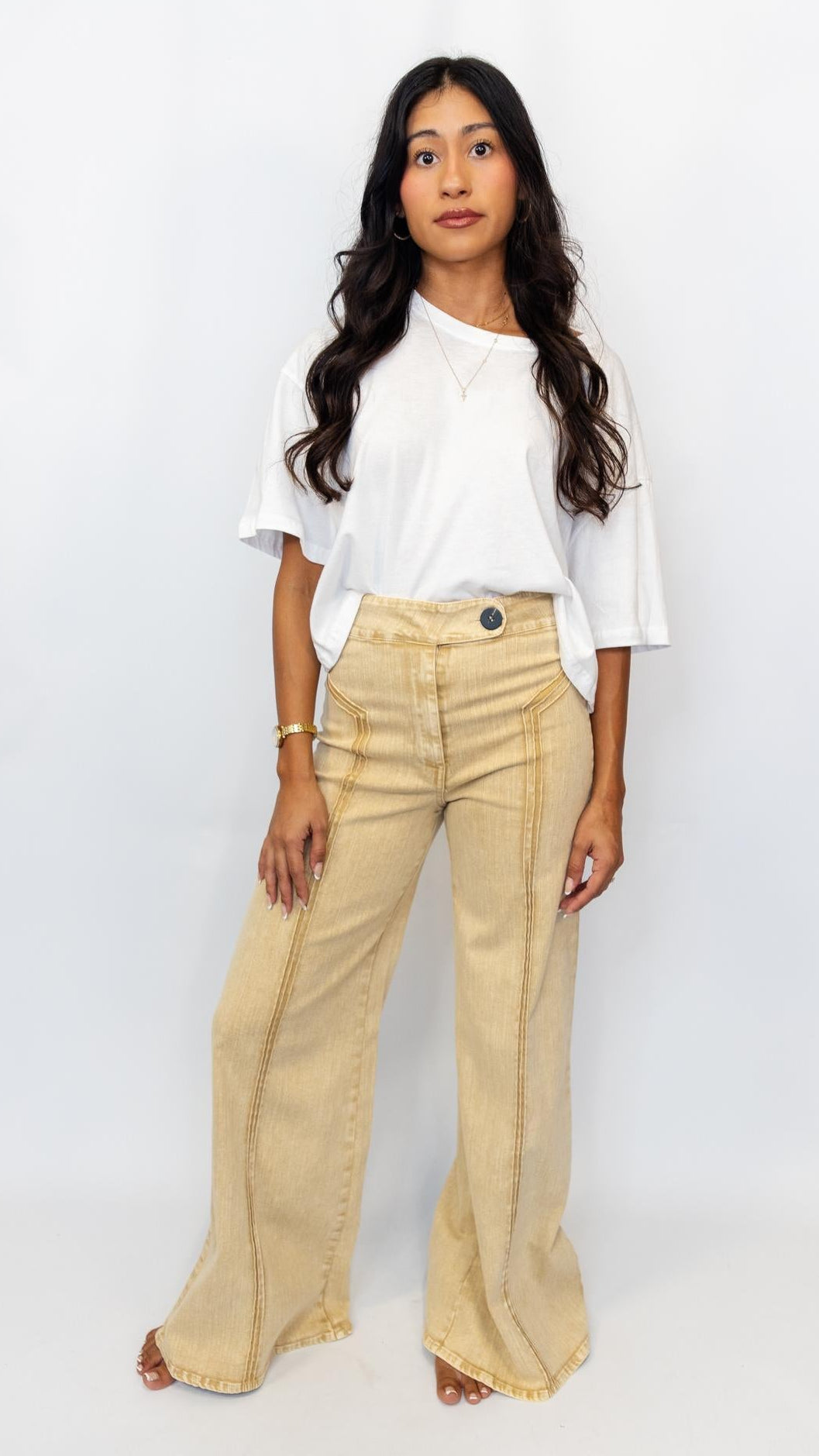 High Waist Washed Wide Leg