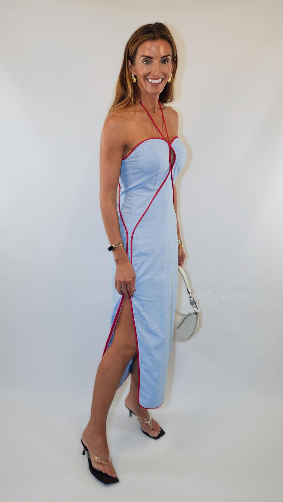Halter Neck Cutout Midi Dress