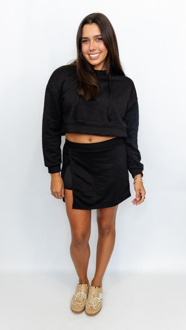 Cropped Hoodie & Skirt Set
