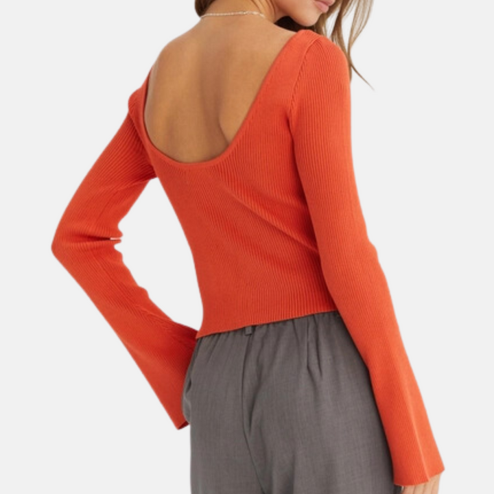 Open Back Knit Top