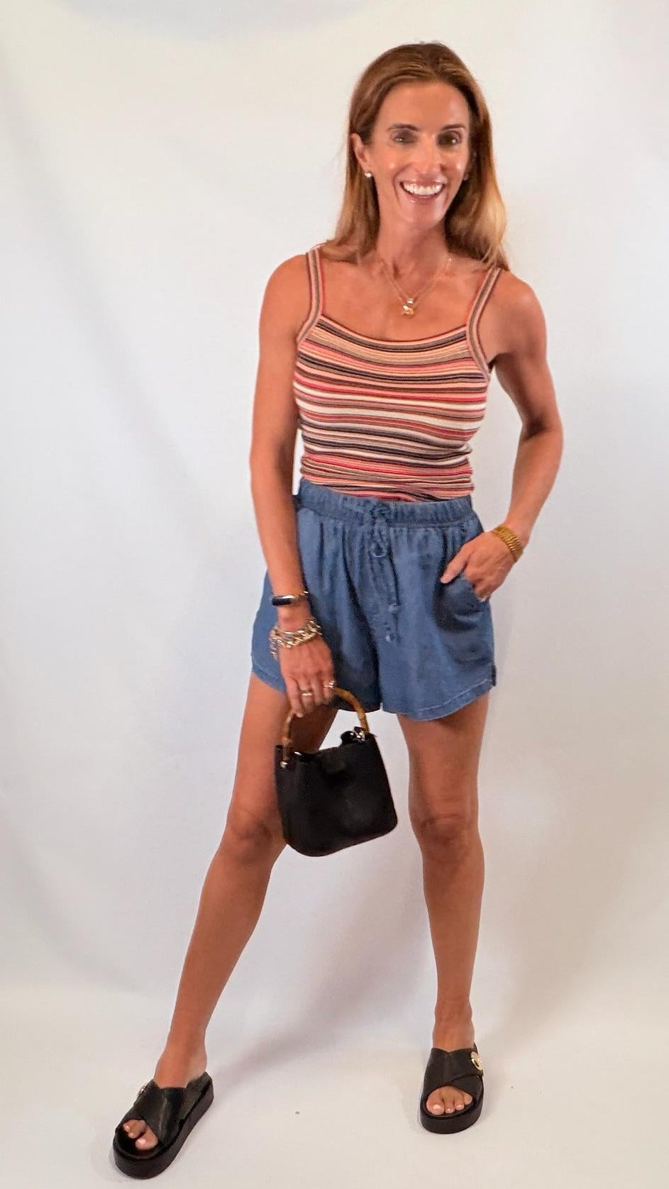 Elastic Waist Drawstring Shorts