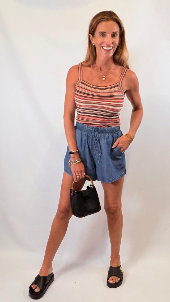 Elastic Waist Drawstring Shorts