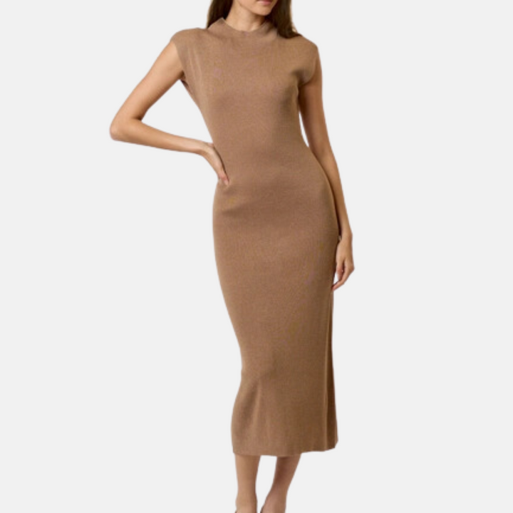 Camel Sweater Midi Dress