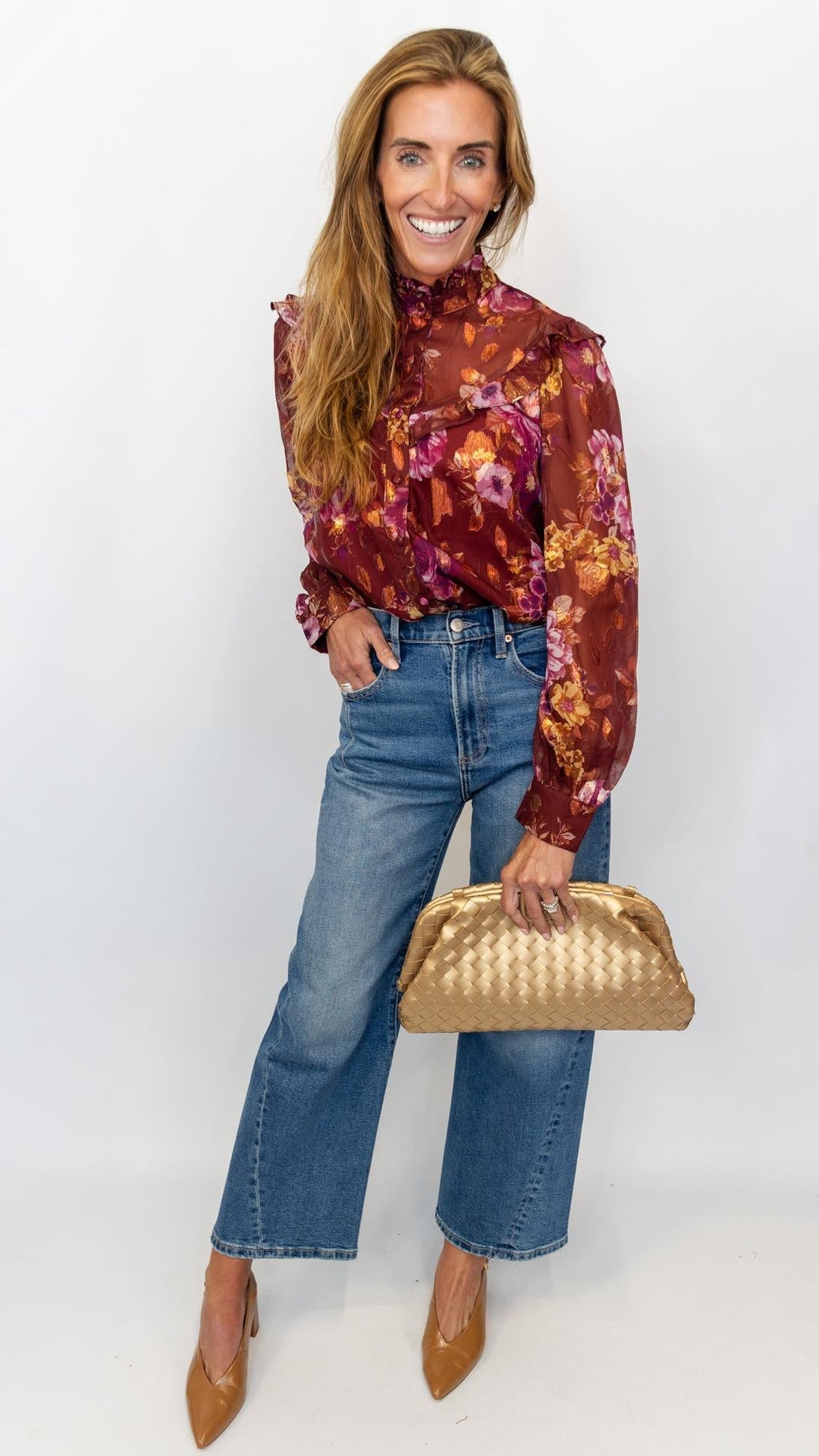 High Ruffle Neck Blouse