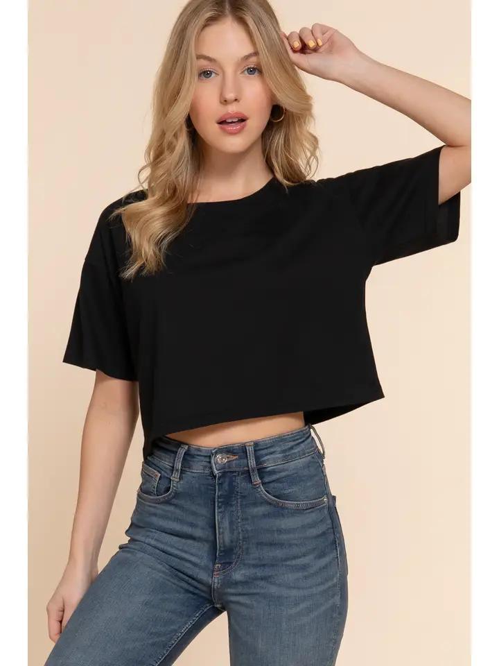 SS Crew Neck Oversize Crop