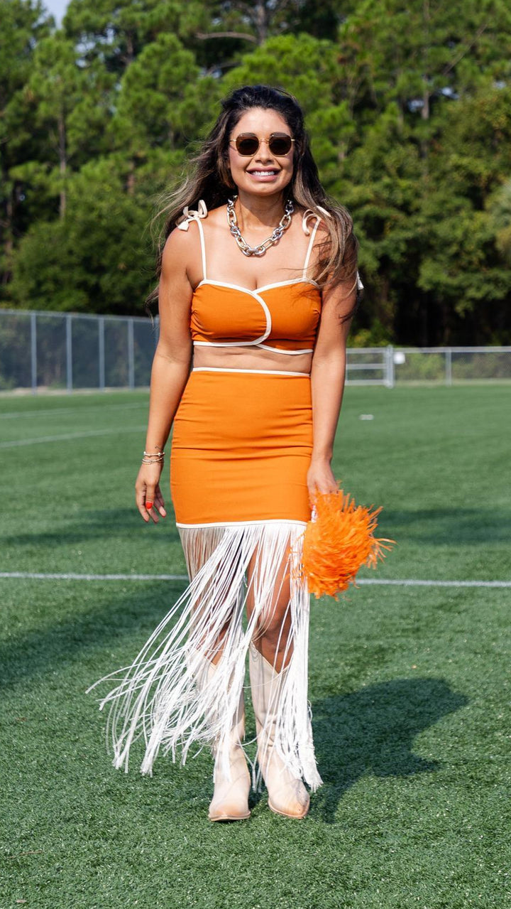 Burnt Orange Fringe Set