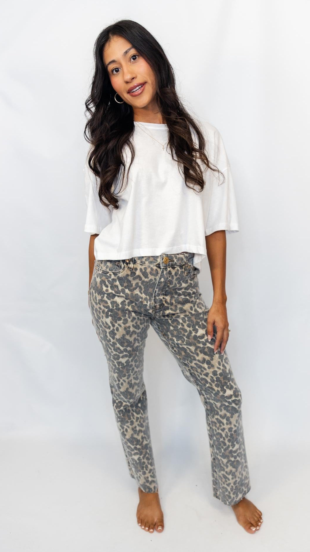 Kelsey High Rise Flare Leopard