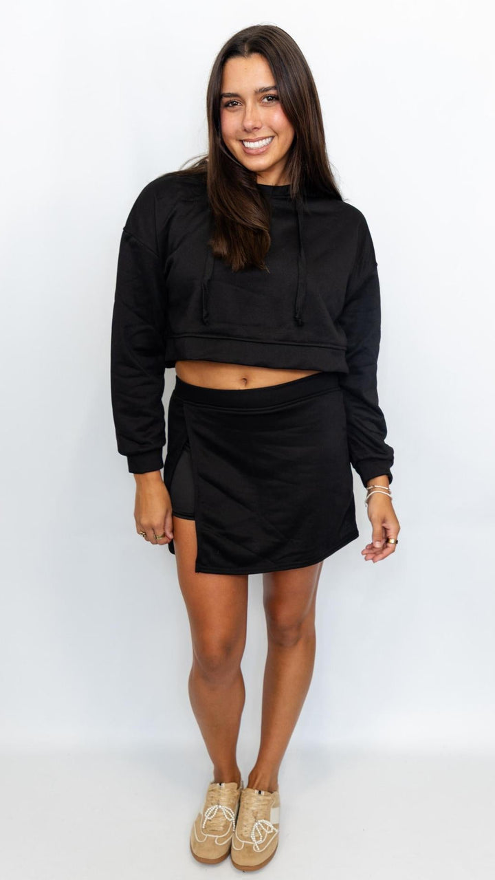 Cropped Hoodie & Skirt Set