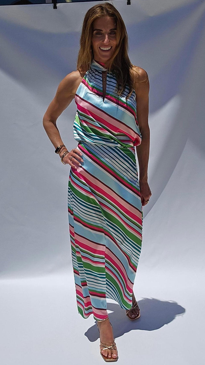 Multi Stripe Satin Top