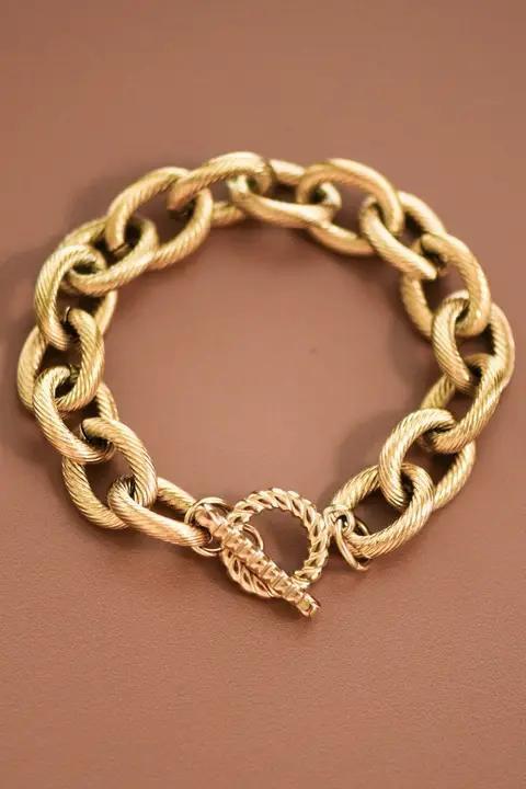 18K Gold Plated Stainless Steel Chunky Link Chain Bracelet