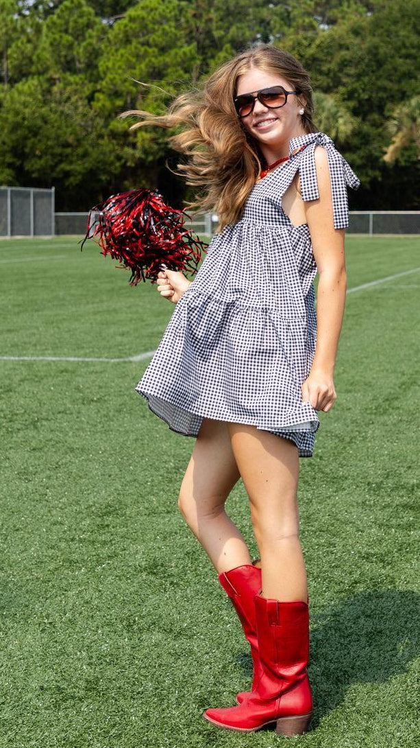Gingham Tie Strap Dress