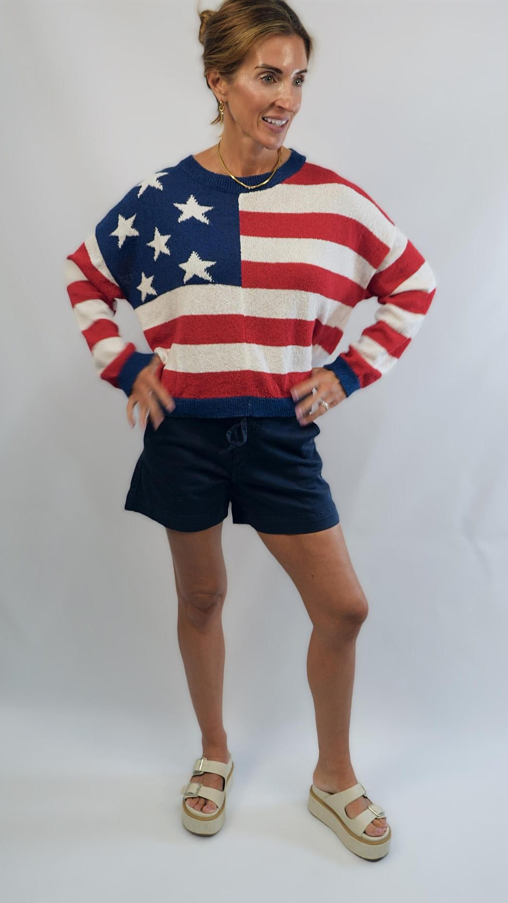 LS American Flag Sweater