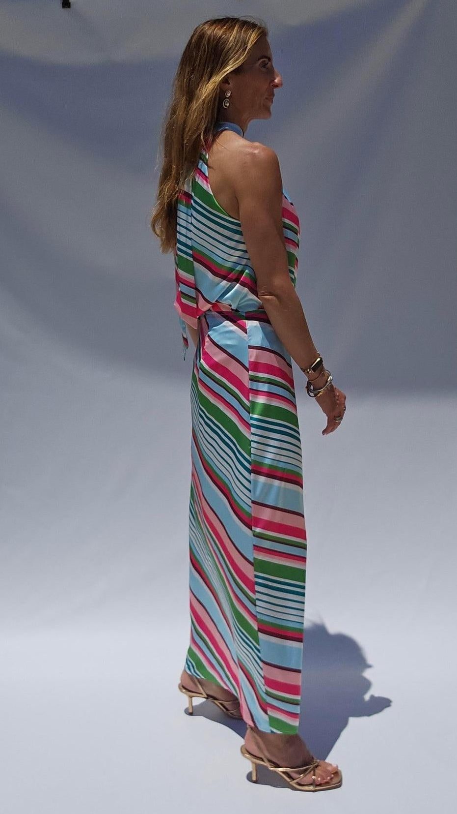 Multi Stripe Satin Top