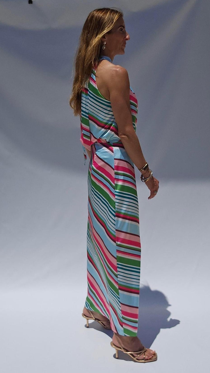 Multi Stripe Satin Top