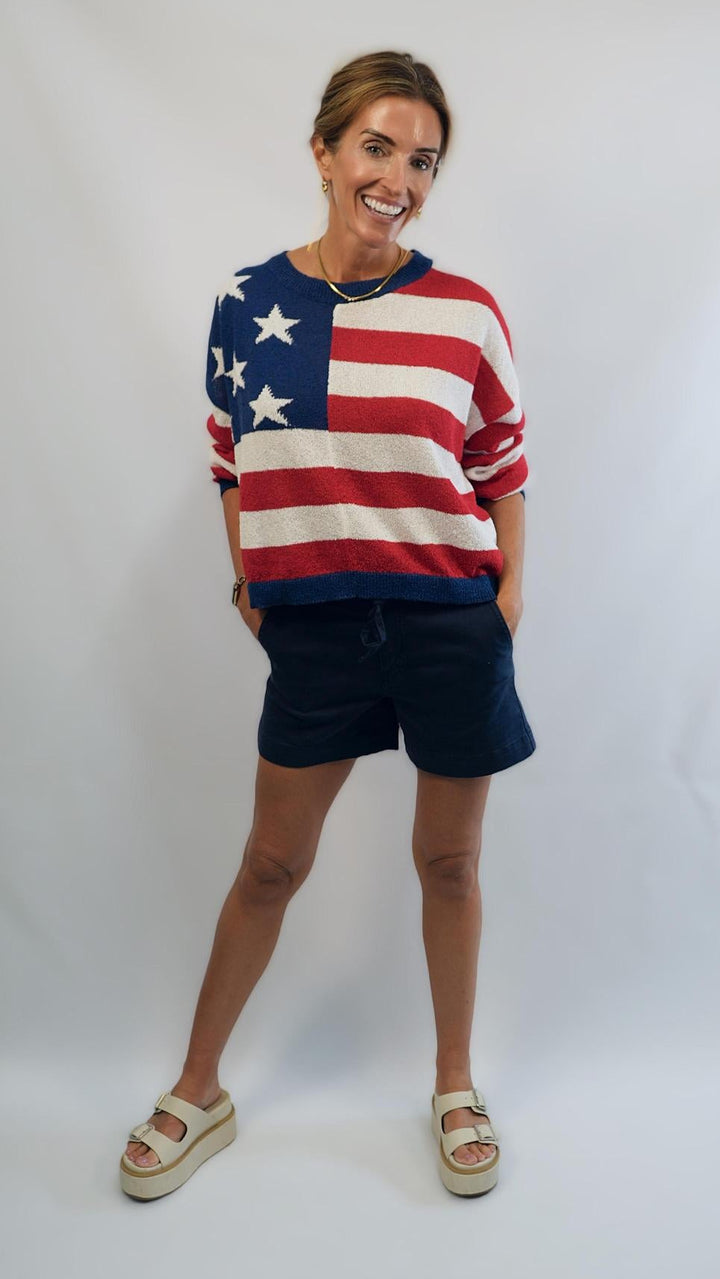 LS American Flag Sweater