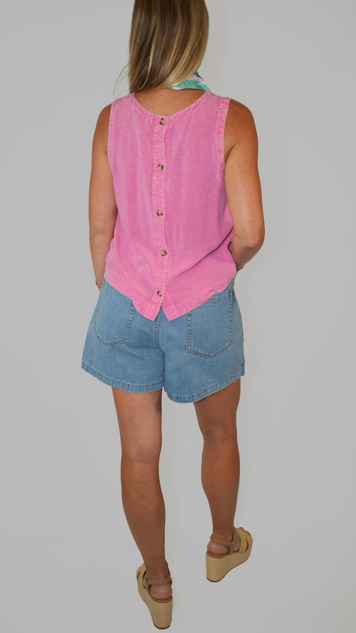 Button Back Taffy Top