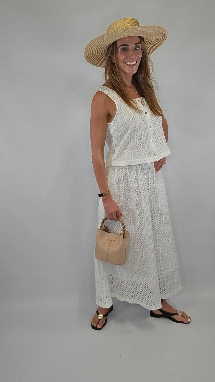 White Eyelet Top