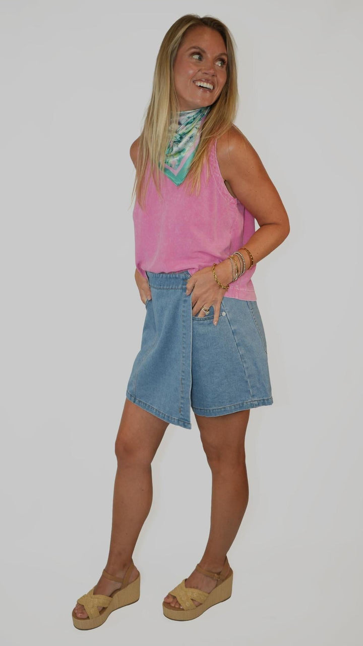 Lt Denim Jean Skort
