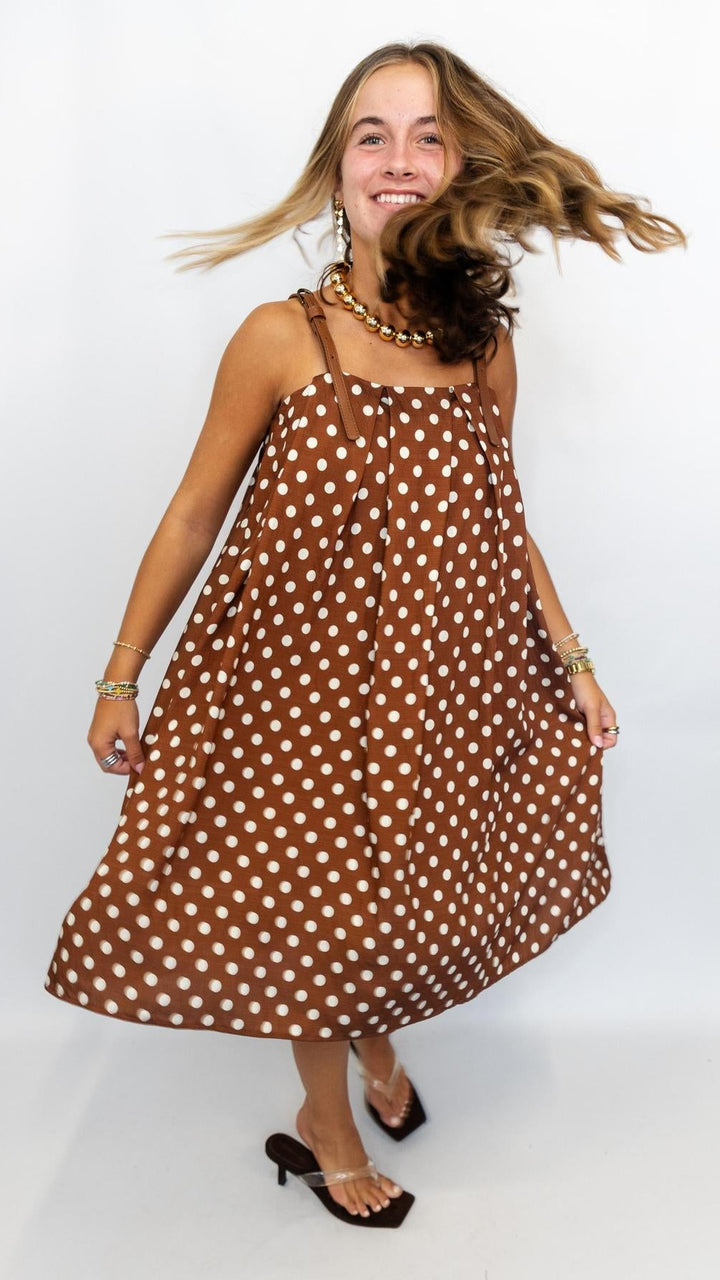 Polka Dot Buckle Strap Dress
