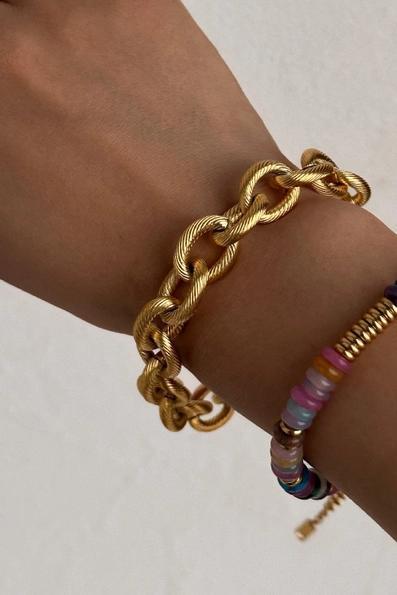 18K Gold Plated Stainless Steel Chunky Link Chain Bracelet