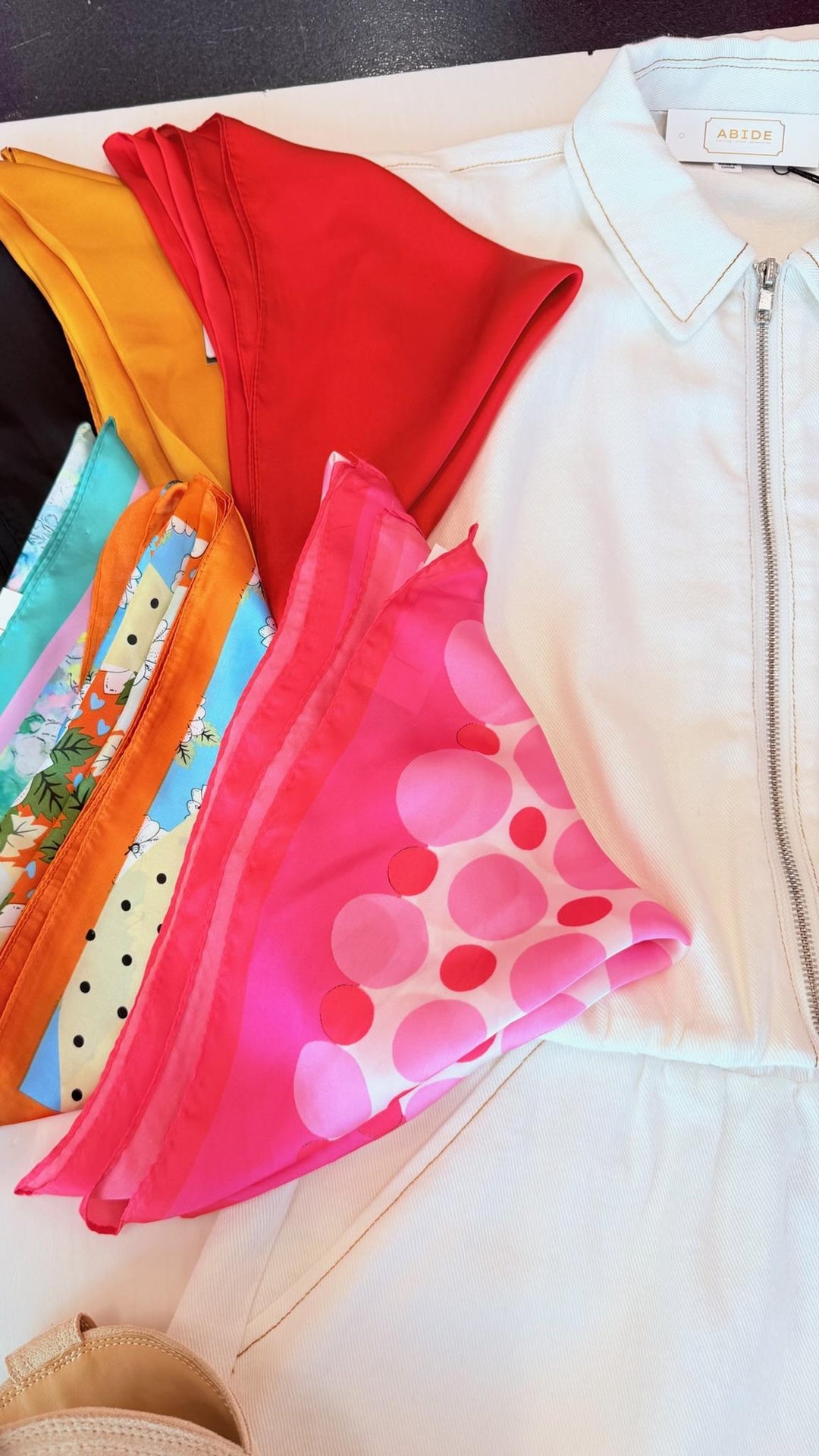 White Denim Shorts Set