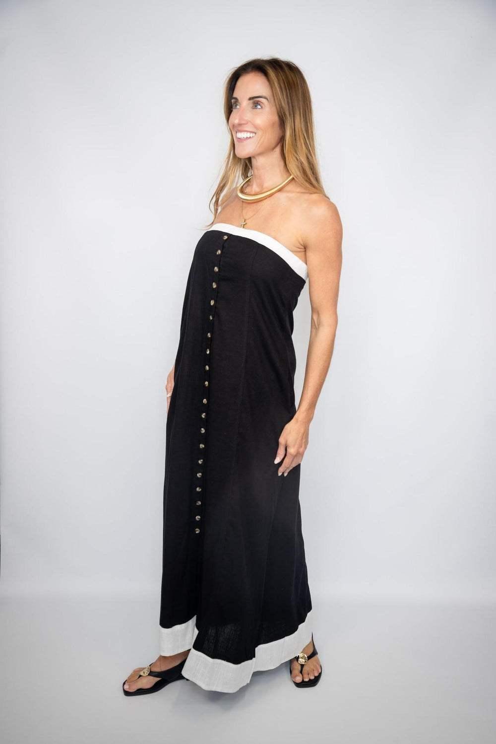 Strapless Button Down Dress – Abide Boutique