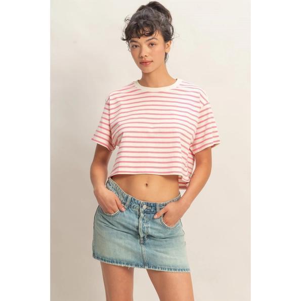 Striped Cropped Tee