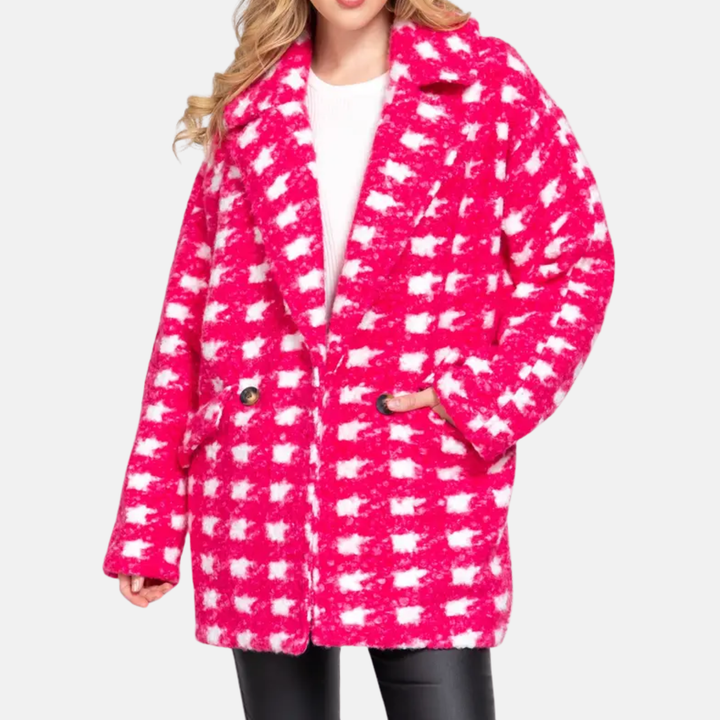 Checked Fleece Coat