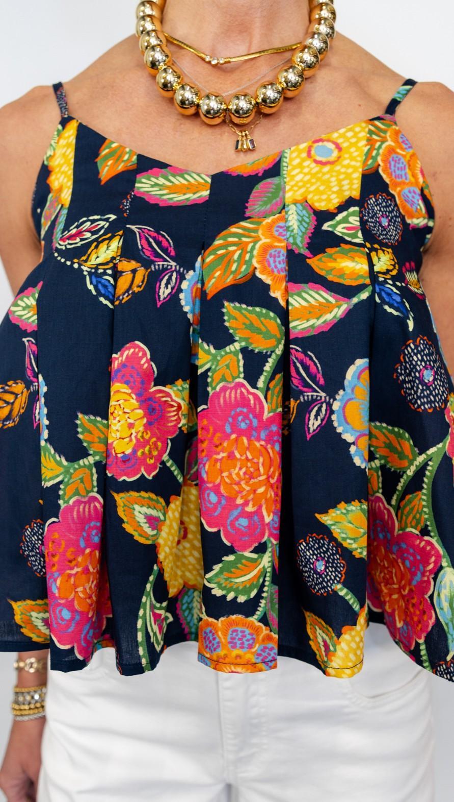 Floral Spaghetti Strap Tank Top